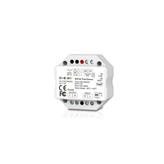 SL-SK S1-B WT Tuya Triac dimmer fényerőszabályzó 230VAC LED égőhöz