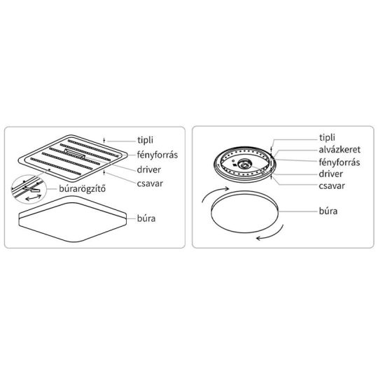 Modee Mennyezeti LED Lámpa 2x48W 3CCT D510x75mm + rem. A-G101 (9120 lumen)