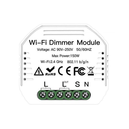 MOES  TUYA  kapcsoló modul dimmer 1 áramkörös WM-105-MS