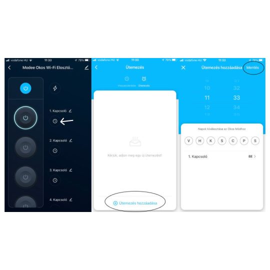 Modee Smart Elosztó (Tuya Wi-Fi) 3 dugalj+ 4 USB, fogyasztásmérő funkcióval     