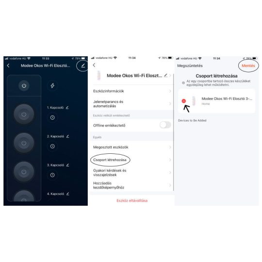 Modee Smart Elosztó (Tuya Wi-Fi) 3 dugalj+ 4 USB, fogyasztásmérő funkcióval     