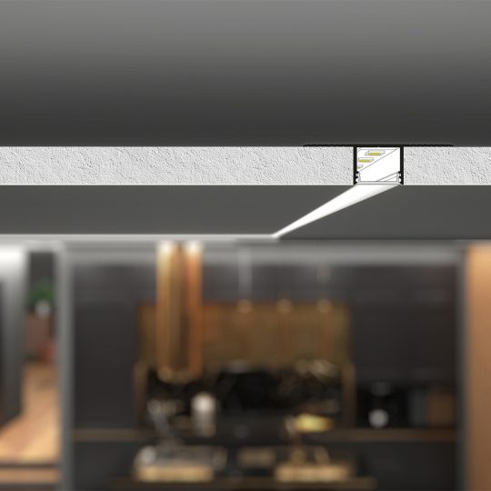 Topmet PLANE14 IN gipszkarton LED profil fehér színű változatban