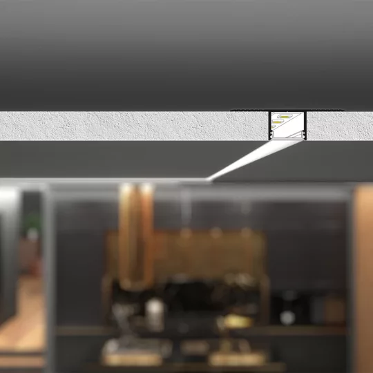 Topmet PLANE14 IN gipszkarton LED profil eloxált változatban