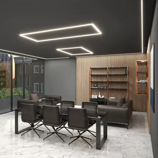 Topmet PLANE14 IN gipszkarton LED profil eloxált változatban