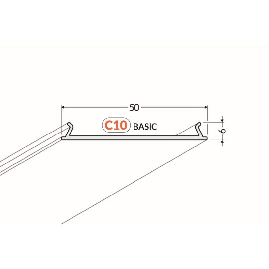 LED profil fedél  "C10"  OPÁL