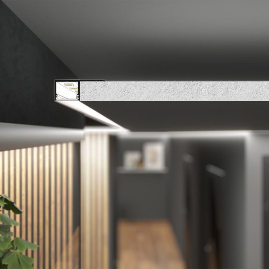 Topmet PLANE14 SIDE gipszkarton LED profil natur aluminium felülettel