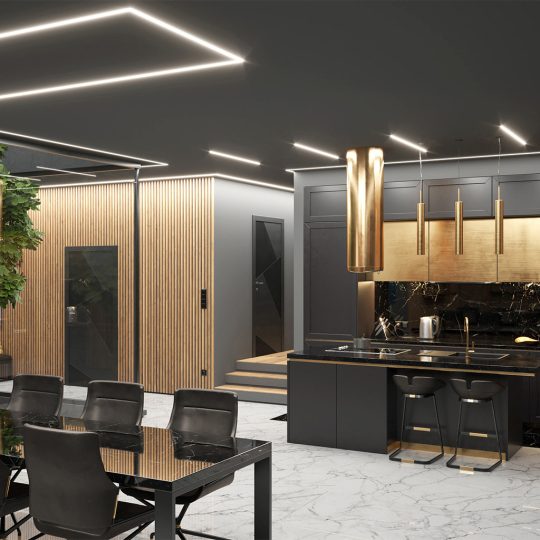 Topmet PLANE14 SIDE gipszkarton LED profil fehér színben