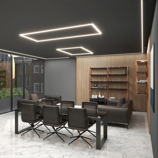 Topmet PLANE14 SIDE gipszkarton LED profil fehér színben