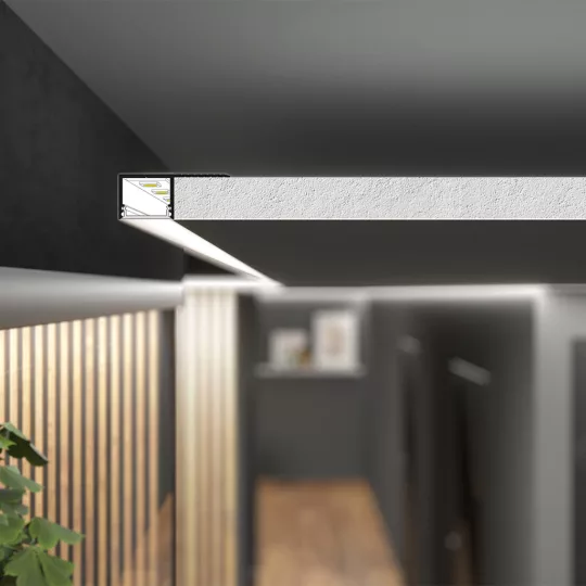Topmet PLANE14 SIDE gipszkarton LED profil eloxált felülettel
