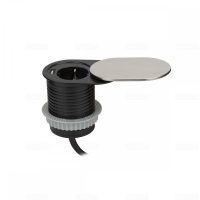   STILO  1X230V+1XUSB beépíthető elosztó alu szürke IP20 oldalra csúsztatható fedél