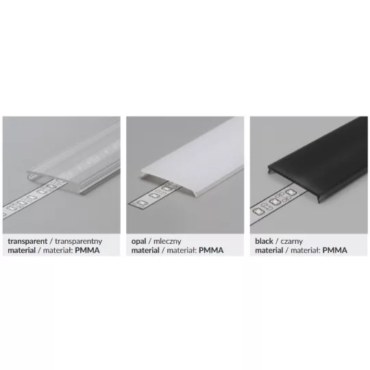 LED profil VARIO C9 click fedél 4000mm opál
