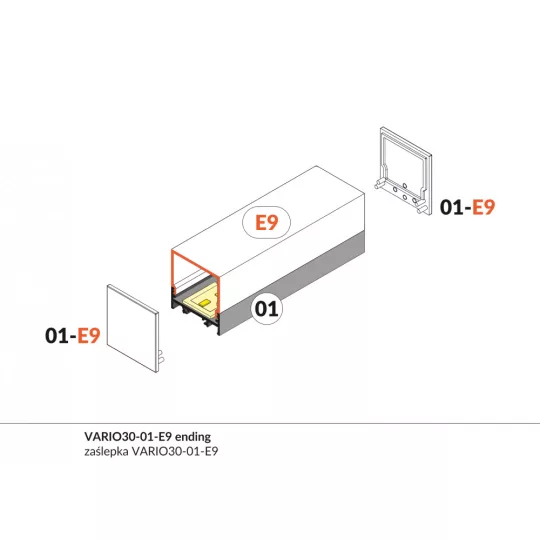 LED profil VARIO30-01 ACDE-9/TY 2000mm natur alu