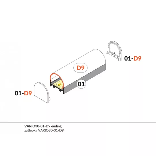 LED profil VARIO30-01 ACDE-9/TY 2000mm fehér