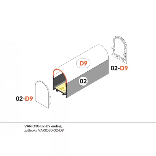 LED profil VARIO30-02 ACDE-9/TY 2000mm fehér
