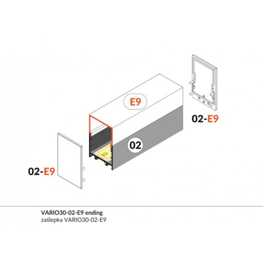LED profil VARIO30-02 ACDE-9/TY 2000mm eloxált