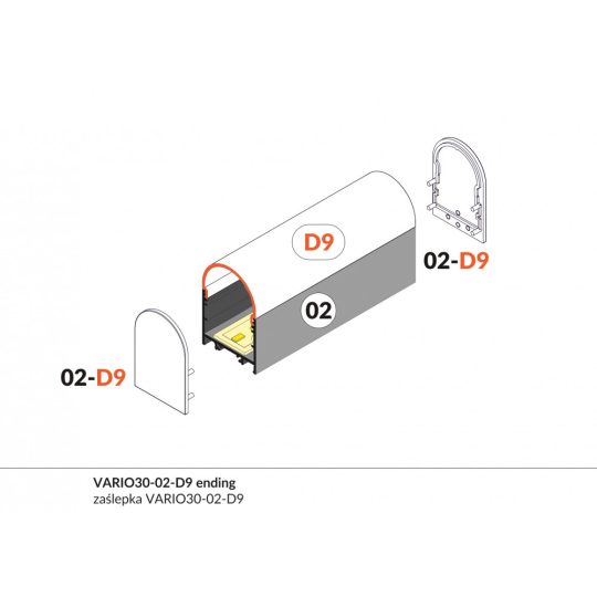 LED profil VARIO30-02 ACDE-9/TY 2000mm eloxált
