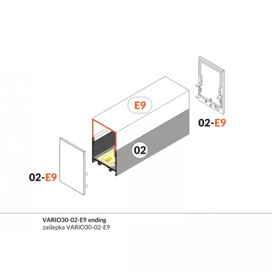 LED profil VARIO30-02 ACDE-9/TY 2000mm fekete