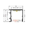 LED profil VARIO30-03 ACDE-9/TY 2000mm fekete