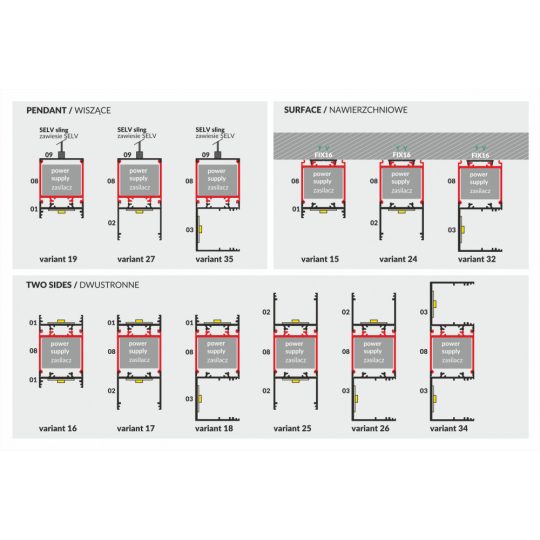 LED profil VARIO30-08 natur alu /power supply profile/  2000mm