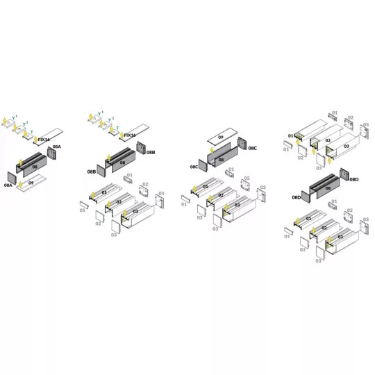 LED profil VARIO30-08 eloxált /power supply profile/ 2000mm