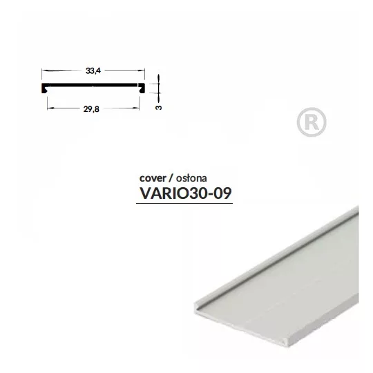 LED profil VARIO30-09 alu fedél 2000mm fehér