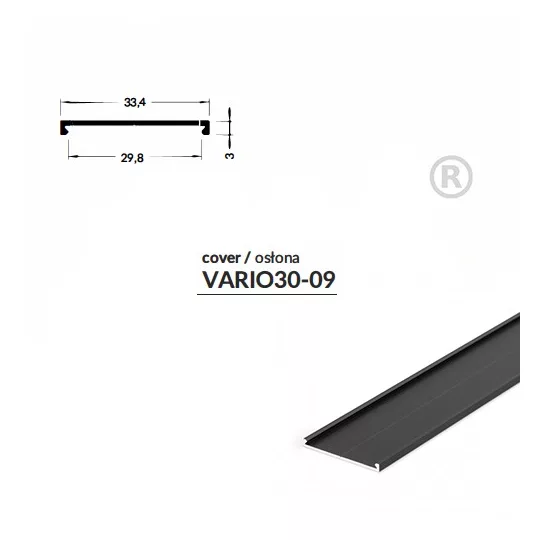 LED profil VARIO30-09 2000mm fekete