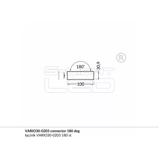 LED profil VARIO30-0203 180deg connector