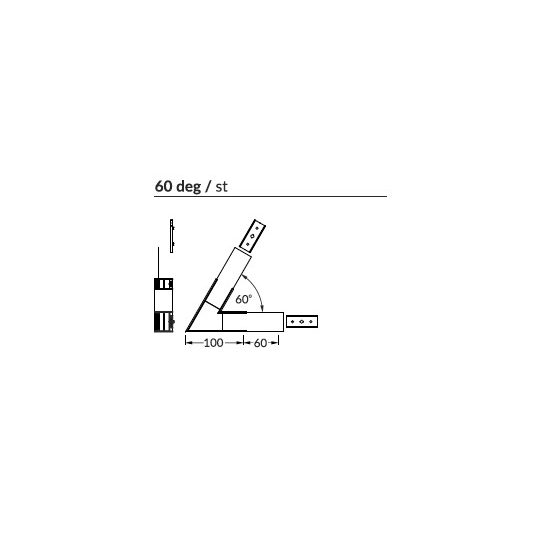LED profil VARIO30-02 sarokidom síkban forduló 60°-os (eloxált)