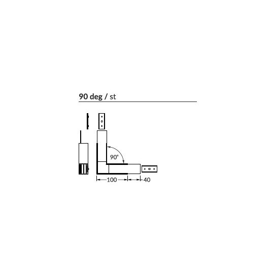 LED profil VARIO30-02 sarokidom síkban forduló 90°-os (fekete)