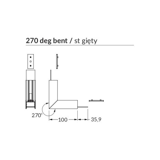 LED profil VARIO30-02 sarokidom térben forduló 270°-os (eloxált)