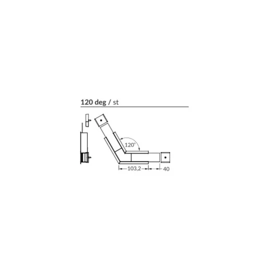 LED profil VARIO30-07 sarokidom síkban forduló 120°-os (eloxált)