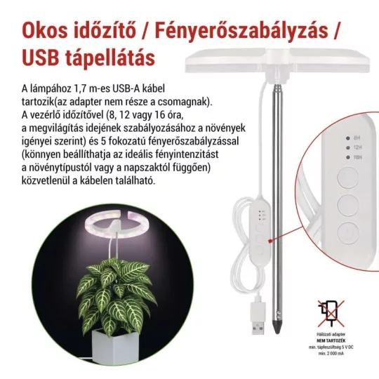 LED növénynevelő lámpa kör z7902