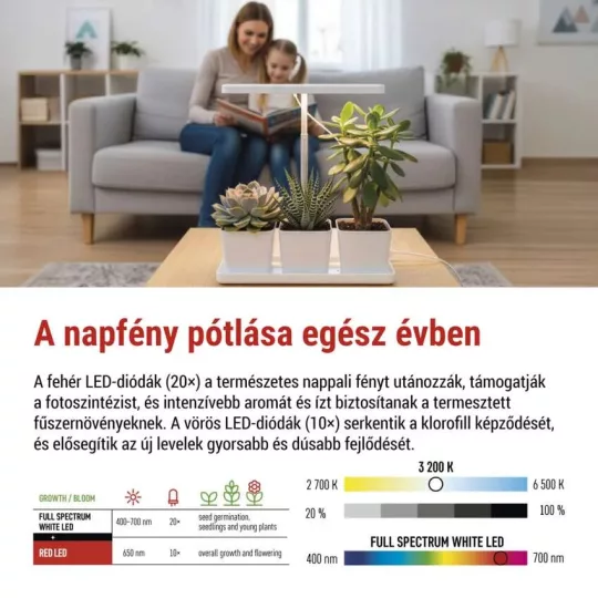 LED növénynevelő lámpa fűszernövényekhez z7904